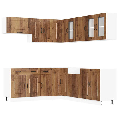 Set Mobili da Cucina 11 pz Kalmar Legno Vecchio in Truciolato - homemem39