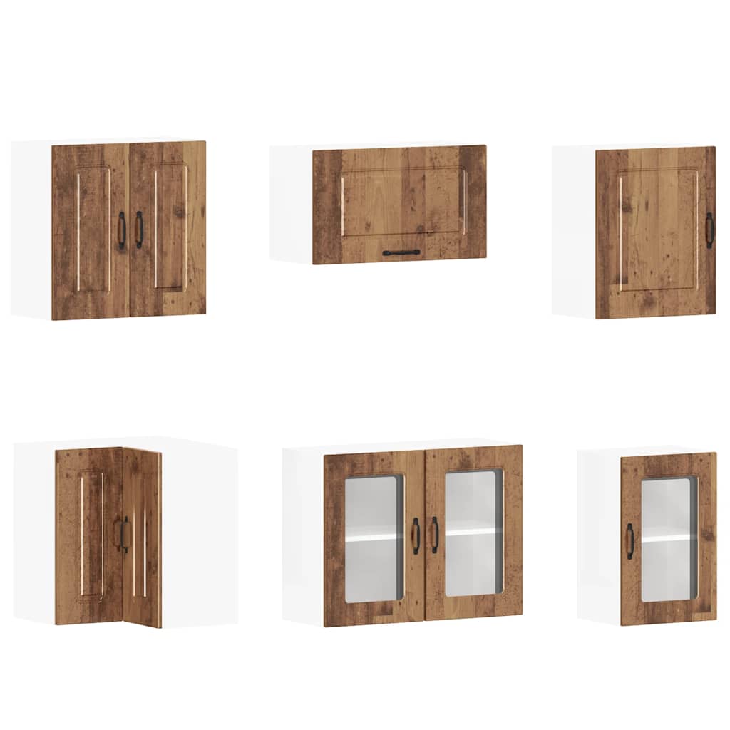 Set Mobili da Cucina 11 pz Kalmar Legno Vecchio in Truciolato | homemem39