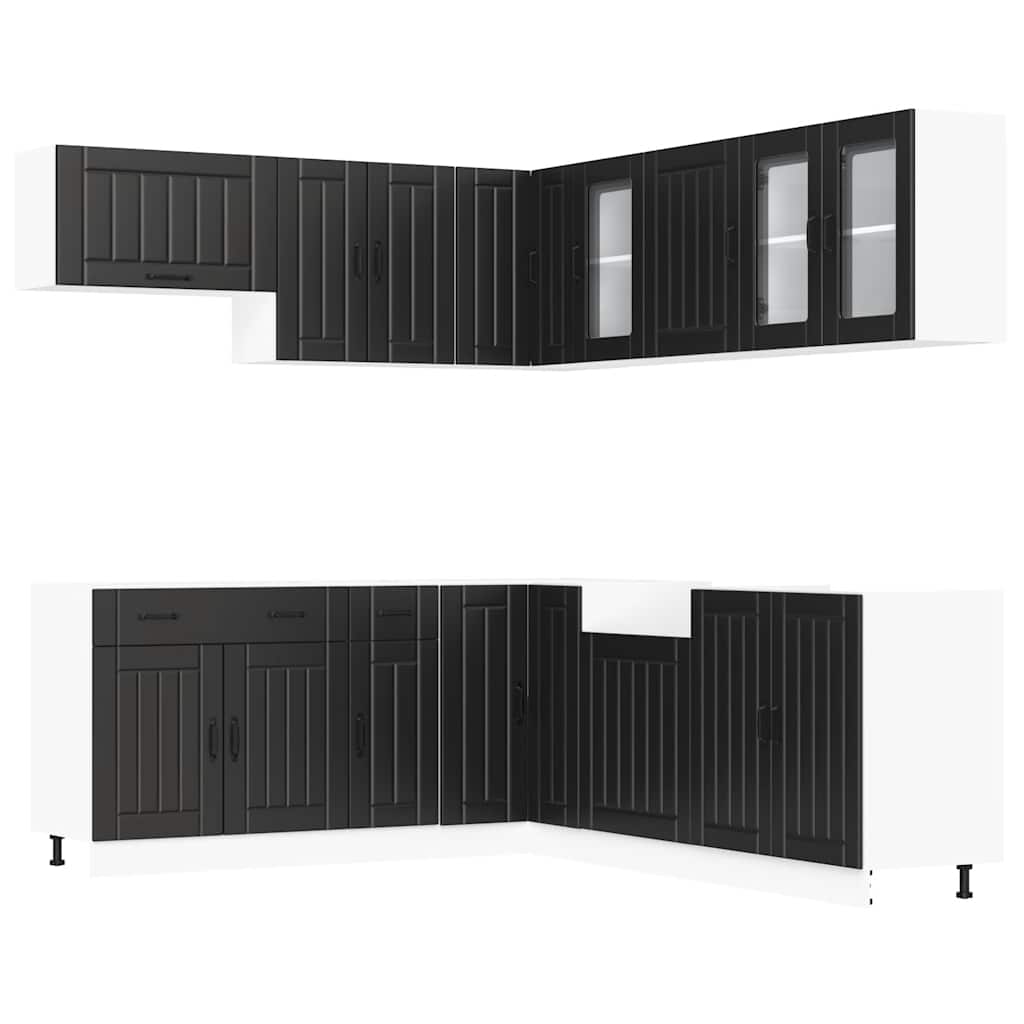 Set Mobili da Cucina 11 pz Lucca Neri Legno Multistrato - homemem39