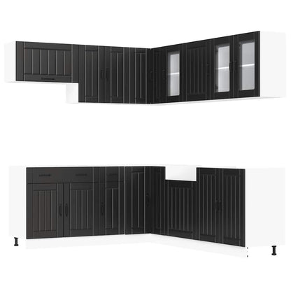 Set Mobili da Cucina 11 pz Lucca Neri Legno Multistrato - homemem39