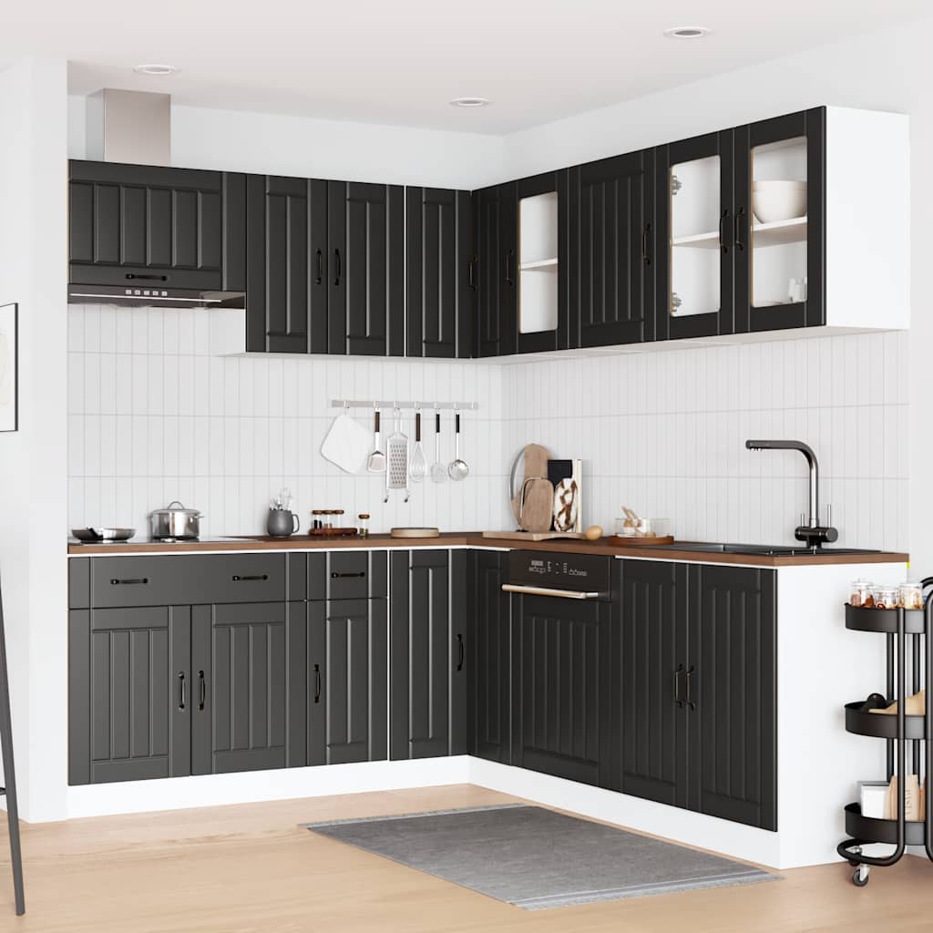 Set Mobili da Cucina 11 pz Lucca Neri Legno Multistrato - homemem39