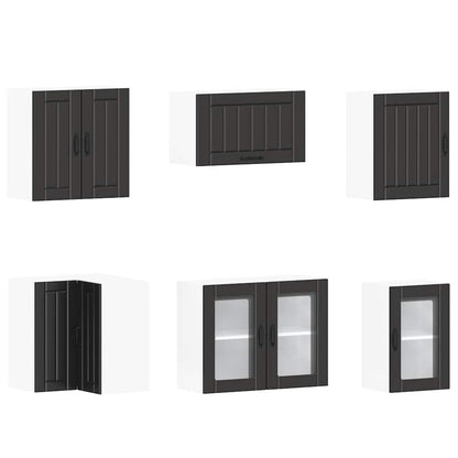 Set Mobili da Cucina 11 pz Lucca Neri Legno Multistrato | homemem39