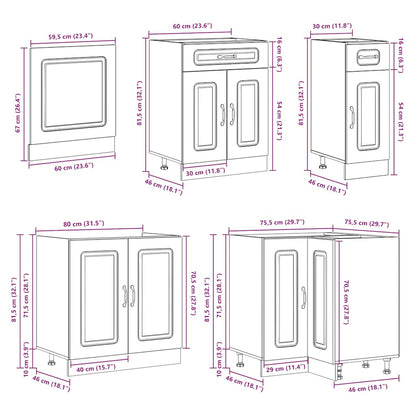 Set Mobili da Cucina 11 pz Lucca Neri Legno Multistrato | homemem39