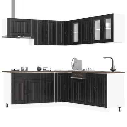 Set Mobili da Cucina 11 pz Lucca Neri Legno Multistrato | homemem39