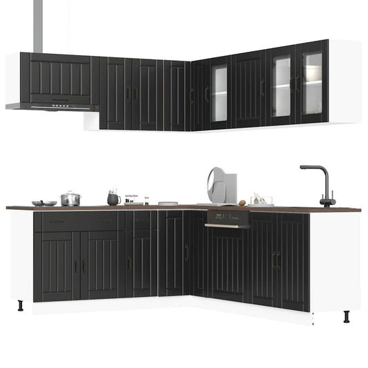 Set Mobili da Cucina 11 pz Lucca Neri Legno Multistrato - homemem39