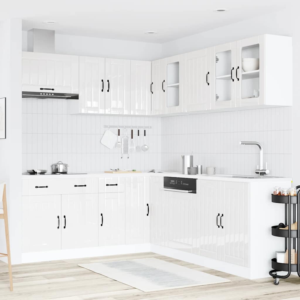 Set Mobili da Cucina 11 pz Lucca Bianchi Lucido in Truciolato - homemem39