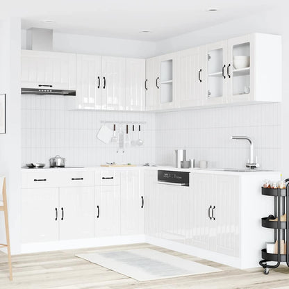 Set Mobili da Cucina 11 pz Lucca Bianchi Lucido in Truciolato - homemem39
