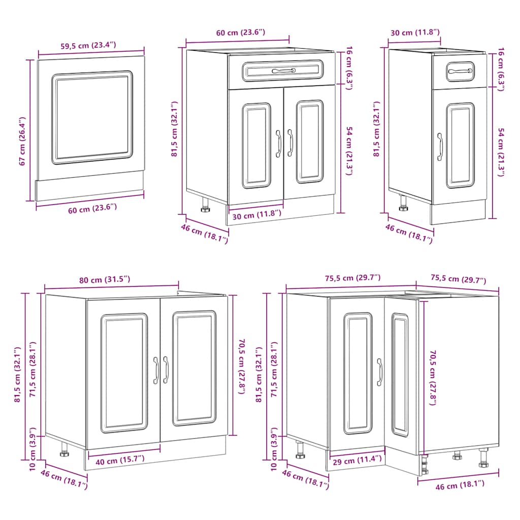 Set Mobili da Cucina 11 pz Lucca Rovere Sonoma in Truciolato | homemem39