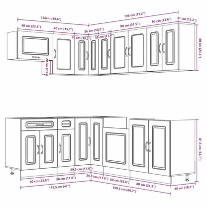 Set Mobili da Cucina 11 pz Lucca Rovere Sonoma in Truciolato - homemem39