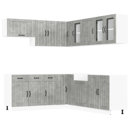 Set Mobili da Cucina 11 pz Lucca Grigio Cemento in Truciolato - homemem39
