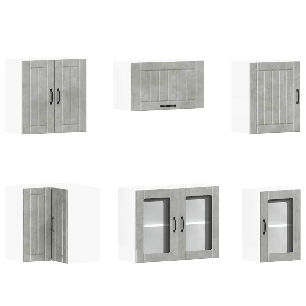 Set Mobili da Cucina 11 pz Lucca Grigio Cemento in Truciolato - homemem39