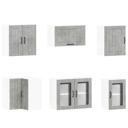 Set Mobili da Cucina 11 pz Lucca Grigio Cemento in Truciolato - homemem39