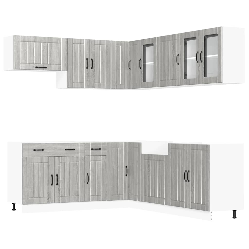 Set Mobili da Cucina 11 pz Lucca Grigio Sonoma in Truciolato - homemem39