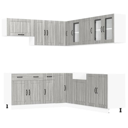 Set Mobili da Cucina 11 pz Lucca Grigio Sonoma in Truciolato - homemem39