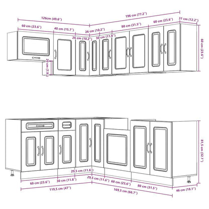 Set Mobili da Cucina 11 pz Lucca Grigio Sonoma in Truciolato | homemem39