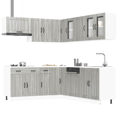 Set Mobili da Cucina 11 pz Lucca Grigio Sonoma in Truciolato - homemem39