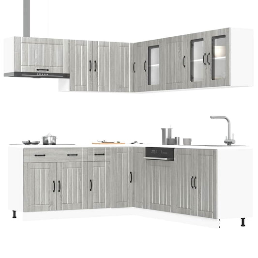 Set Mobili da Cucina 11 pz Lucca Grigio Sonoma in Truciolato - homemem39