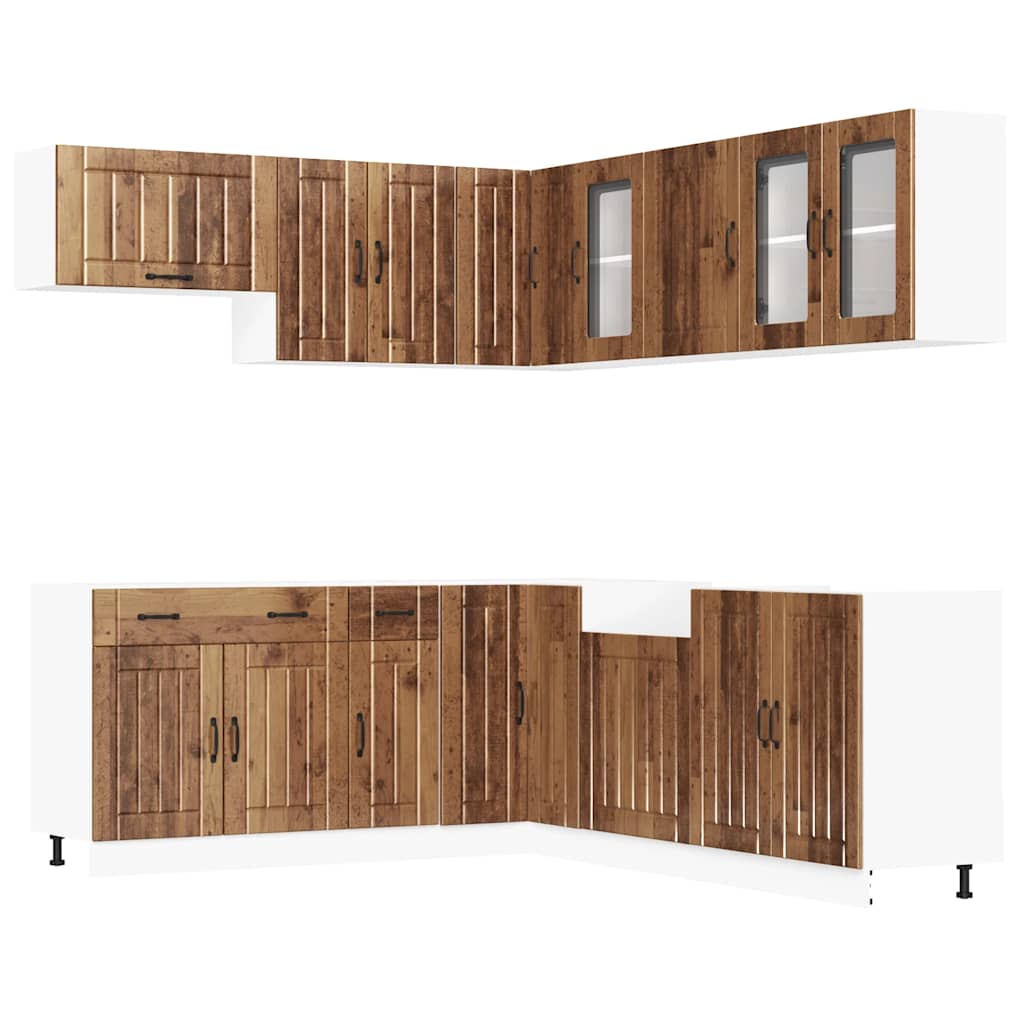 Set Mobili da Cucina 11 pz Lucca Legno Antico in Truciolato | homemem39
