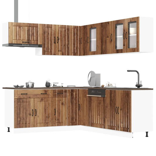 Set Mobili da Cucina 11 pz Lucca Legno Antico in Truciolato - homemem39