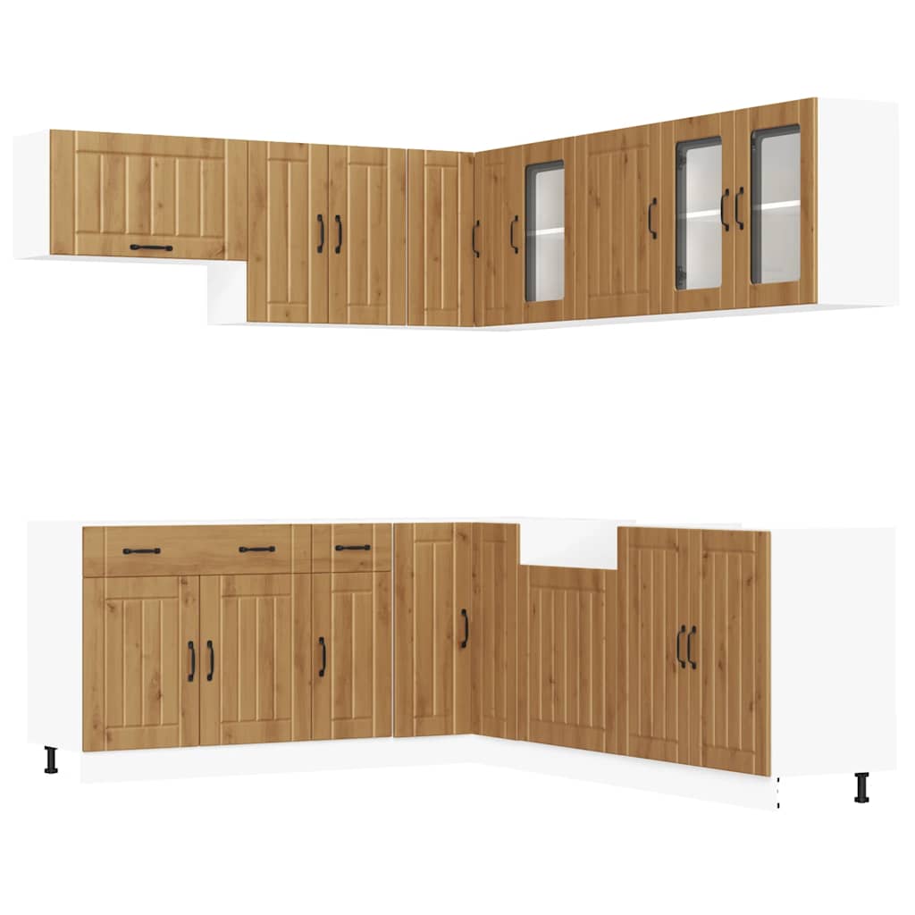 Set Mobili da Cucina 11 pz Lucca Rovere Artigianale Truciolato - homemem39