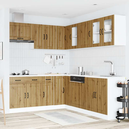 Set Mobili da Cucina 11 pz Lucca Rovere Artigianale Truciolato - homemem39