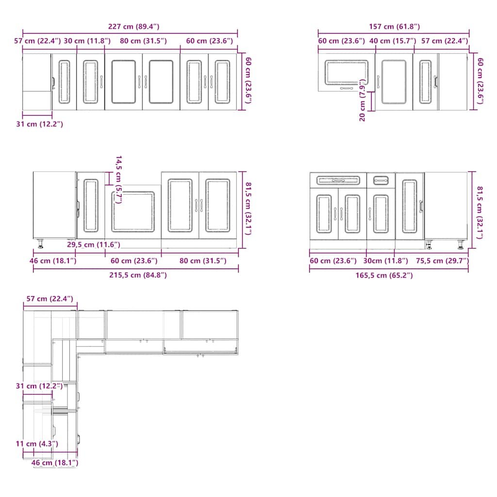 Set Mobili da Cucina 11 pz Lucca Rovere Artigianale Truciolato - homemem39