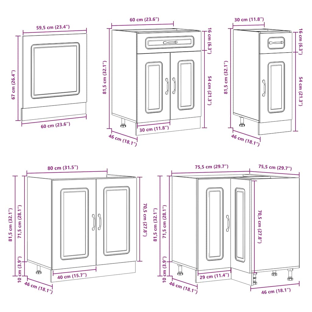 Set Mobili da Cucina 11 pz Lucca Rovere Artigianale Truciolato - homemem39