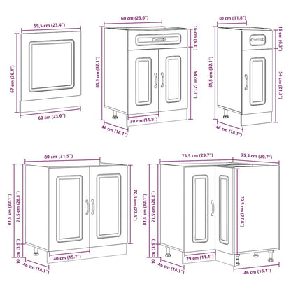 Set Mobili da Cucina 11 pz Lucca Rovere Artigianale Truciolato - homemem39