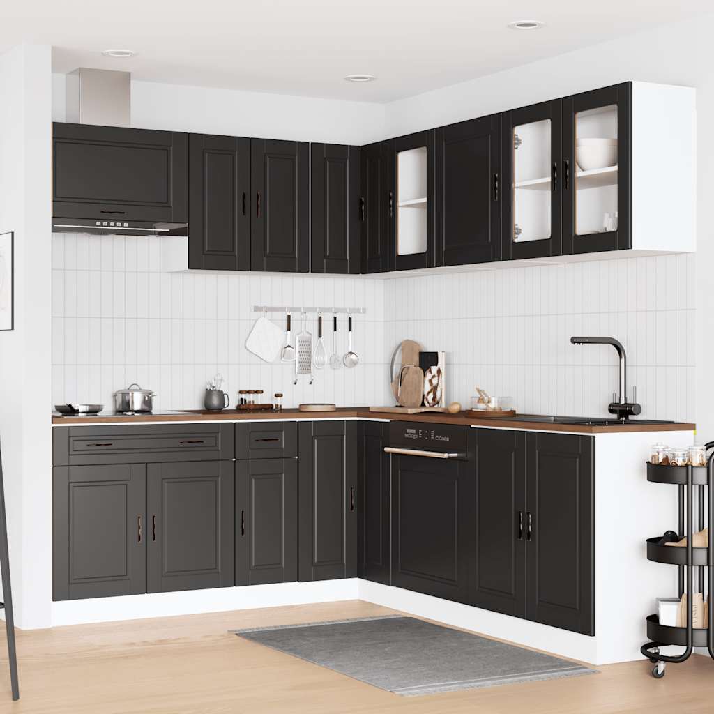 Set Mobili da Cucina 11 pz Porto Neri Legno Multistrato | homemem39