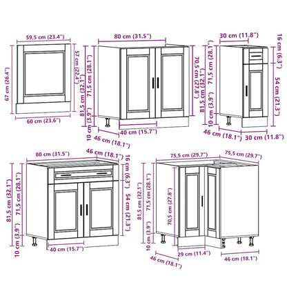 Set Mobili da Cucina 11 pz Porto Neri Legno Multistrato - homemem39