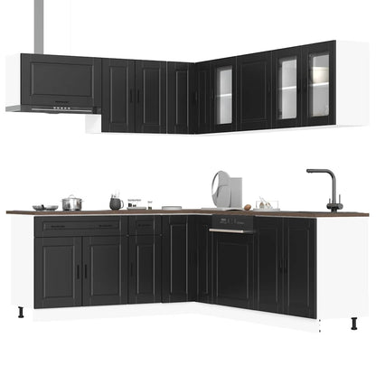 Set Mobili da Cucina 11 pz Porto Neri Legno Multistrato | homemem39