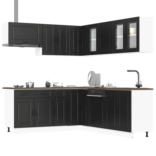 Set Mobili da Cucina 11 pz Porto Neri Legno Multistrato - homemem39