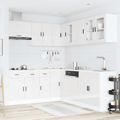 Set Mobili da Cucina 11 pz Porto Bianchi Lucido in Truciolato - homemem39