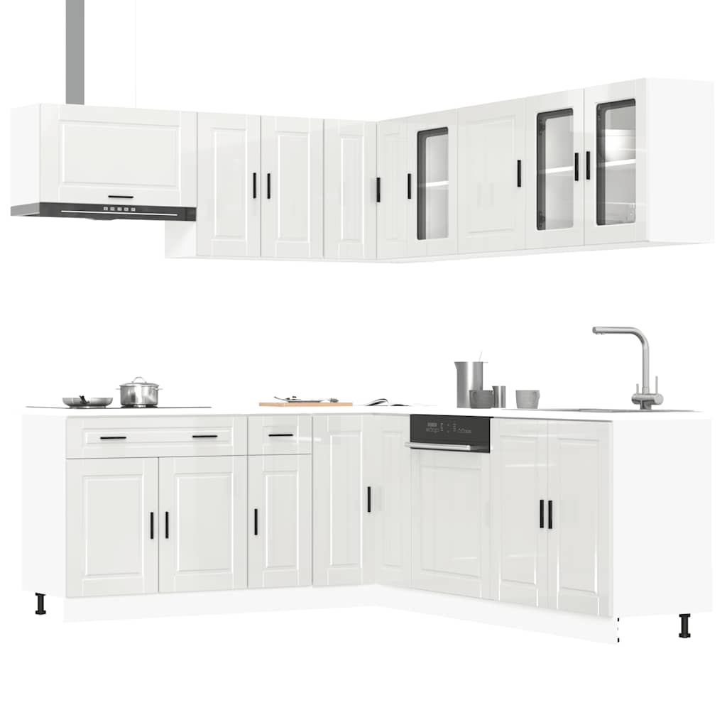 Set Mobili da Cucina 11 pz Porto Bianchi Lucido in Truciolato - homemem39