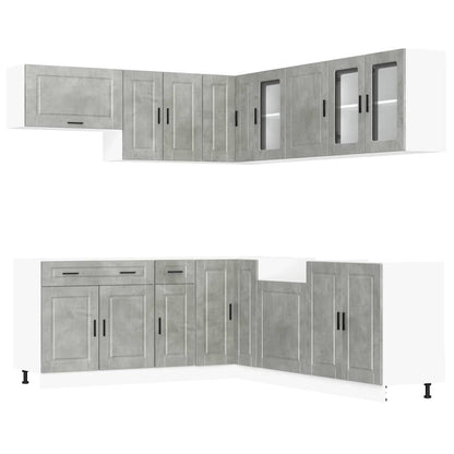 Set Mobili da Cucina 11 pz Porto Grigio Cemento in Truciolato - homemem39
