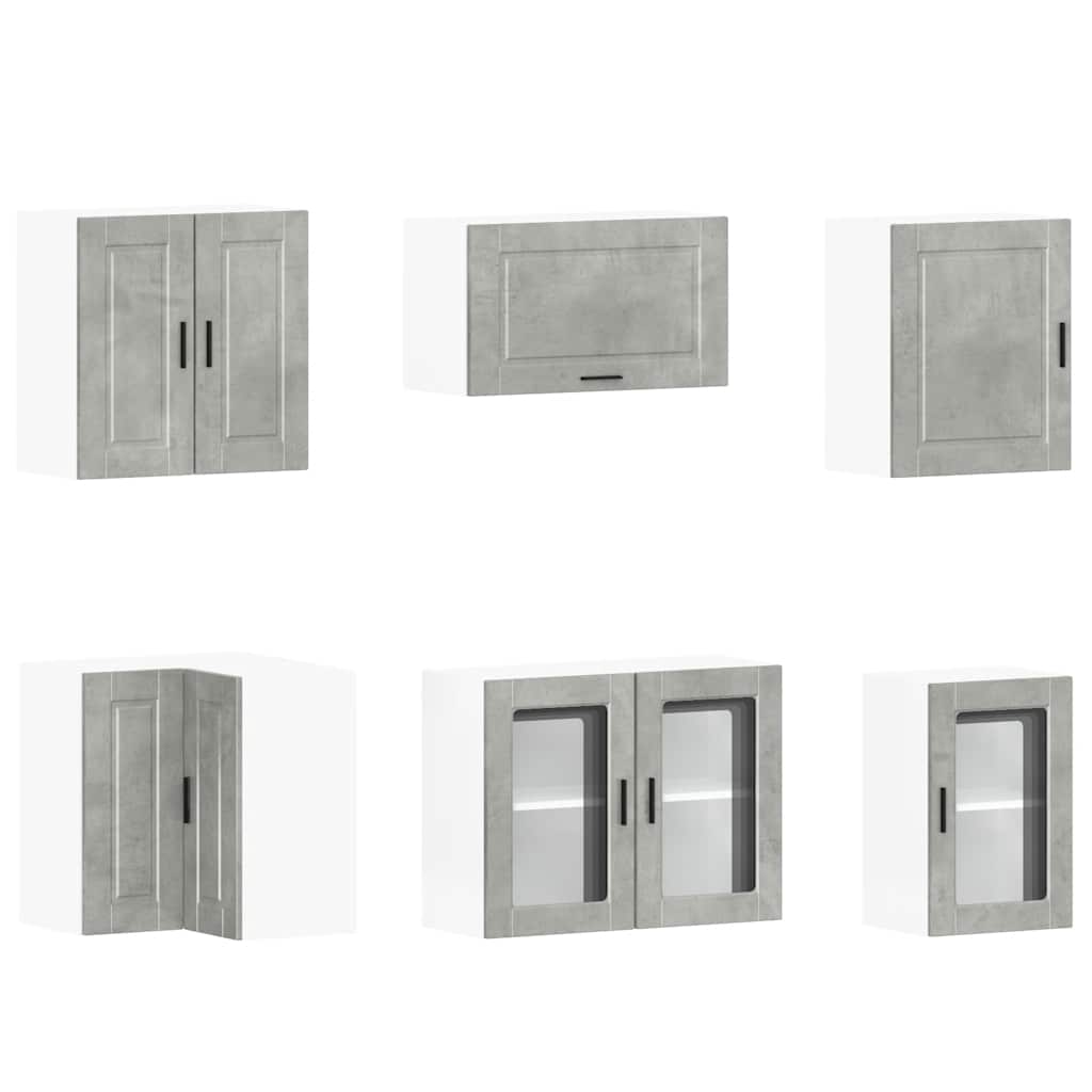 Set Mobili da Cucina 11 pz Porto Grigio Cemento in Truciolato - homemem39
