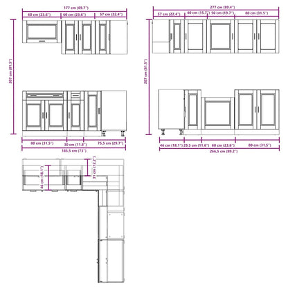 Set Mobili da Cucina 11 pz Porto Grigio Cemento in Truciolato - homemem39