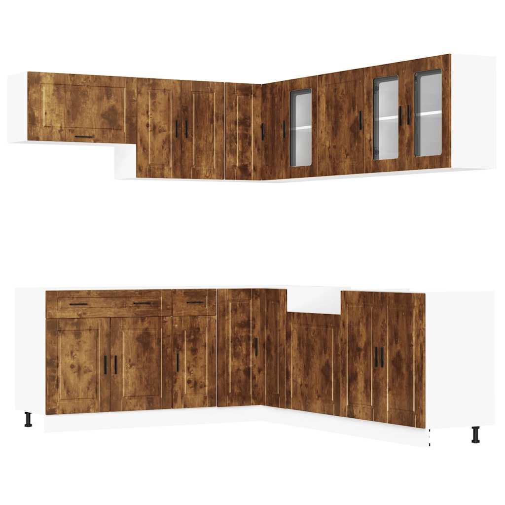 Set Mobili da Cucina 11 pz Porto Rovere Fumo in Truciolato - homemem39