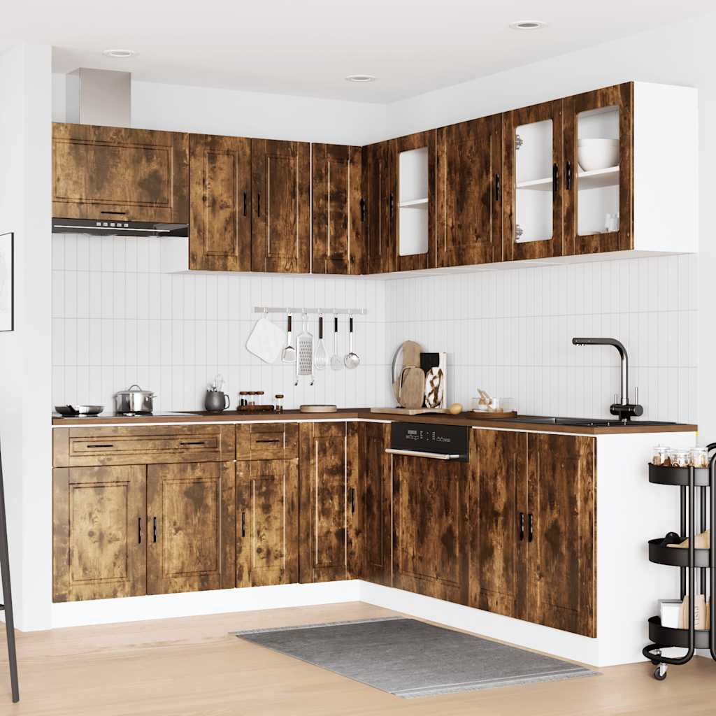 Set Mobili da Cucina 11 pz Porto Rovere Fumo in Truciolato - homemem39