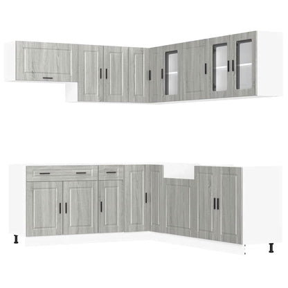 Set Mobili da Cucina 11 pz Porto Grigio Sonoma in Truciolato - homemem39