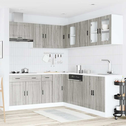 Set Mobili da Cucina 11 pz Porto Grigio Sonoma in Truciolato - homemem39