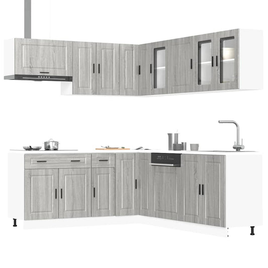 Set Mobili da Cucina 11 pz Porto Grigio Sonoma in Truciolato - homemem39