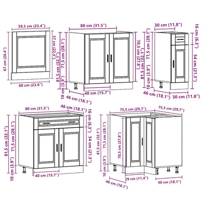Set Mobili da Cucina 11 pz Porto Legno Antico in Truciolato - homemem39