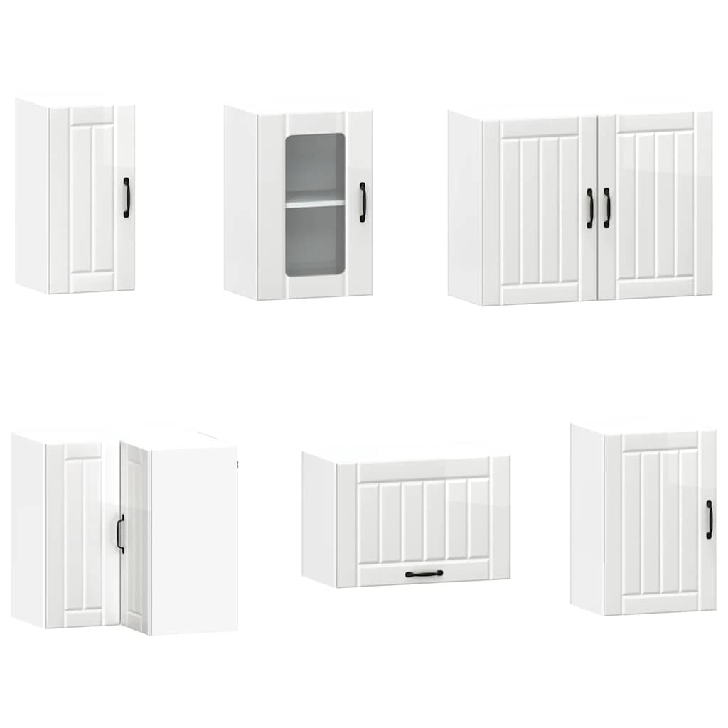 Set Mobili da Cucina 11 pz Kalmar Bianchi Lucido in Truciolato | homemem39
