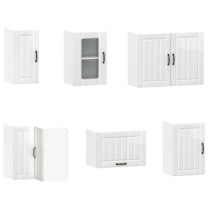 Set Mobili da Cucina 11 pz Kalmar Bianchi Lucido in Truciolato - homemem39
