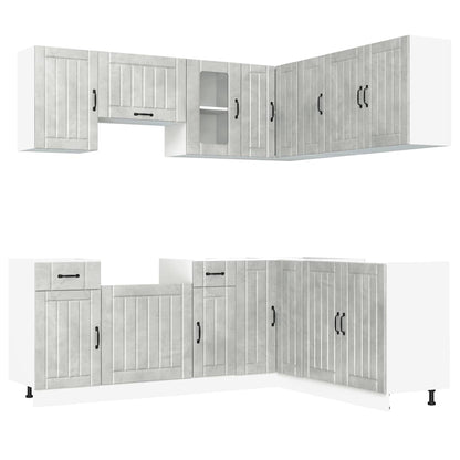 Set Mobili da Cucina 11 pz Kalmar Grigio Cemento in Truciolato - homemem39
