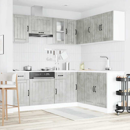 Set Mobili da Cucina 11 pz Kalmar Grigio Cemento in Truciolato - homemem39