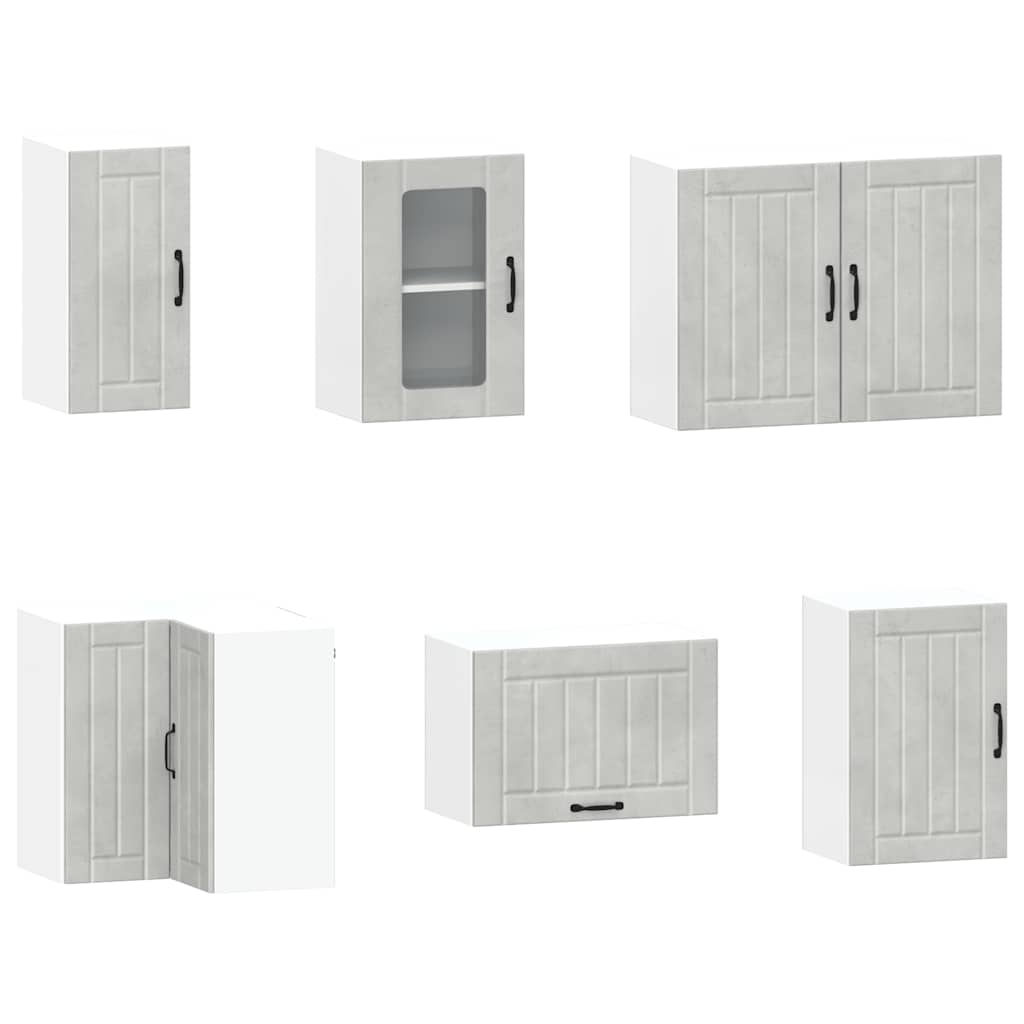 Set Mobili da Cucina 11 pz Kalmar Grigio Cemento in Truciolato - homemem39