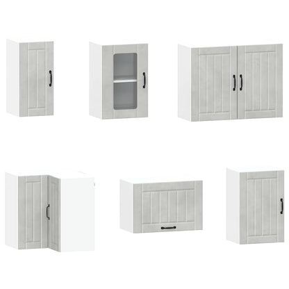 Set Mobili da Cucina 11 pz Kalmar Grigio Cemento in Truciolato - homemem39