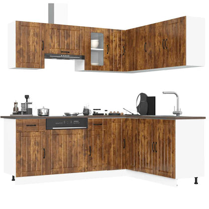 Set Mobili da Cucina 11 pz Kalmar Rovere Fumo Legno Multistrato